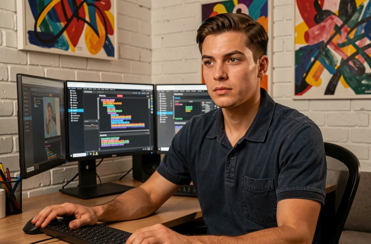 Spécialiste digital de l'agence Pixad travaillant sur une stratégie SEO et des designs de pixels
