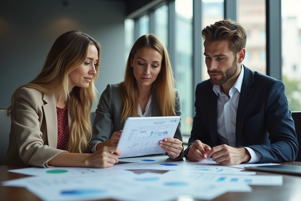 Groupe d analystes en réunion dans un bureau professionnel