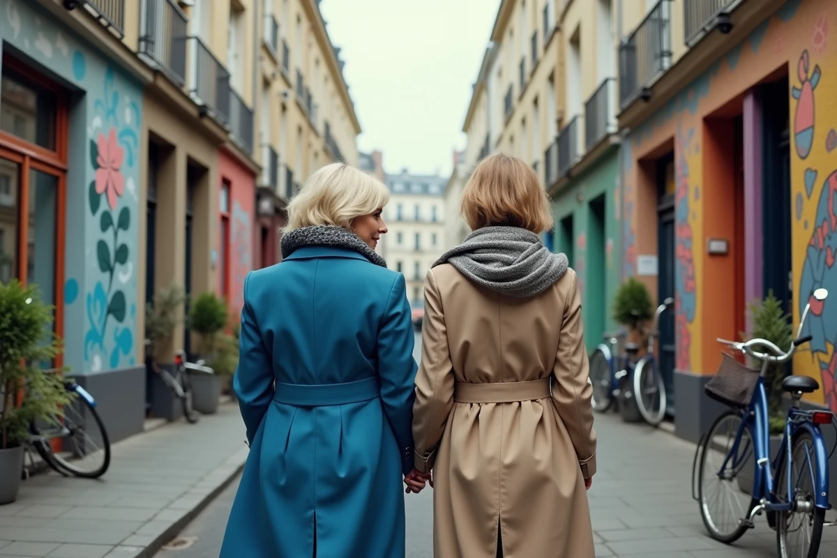 Deux femmes se promenant dans le 13e à Paris