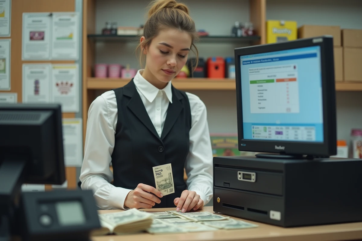 Jeune femme triant de l