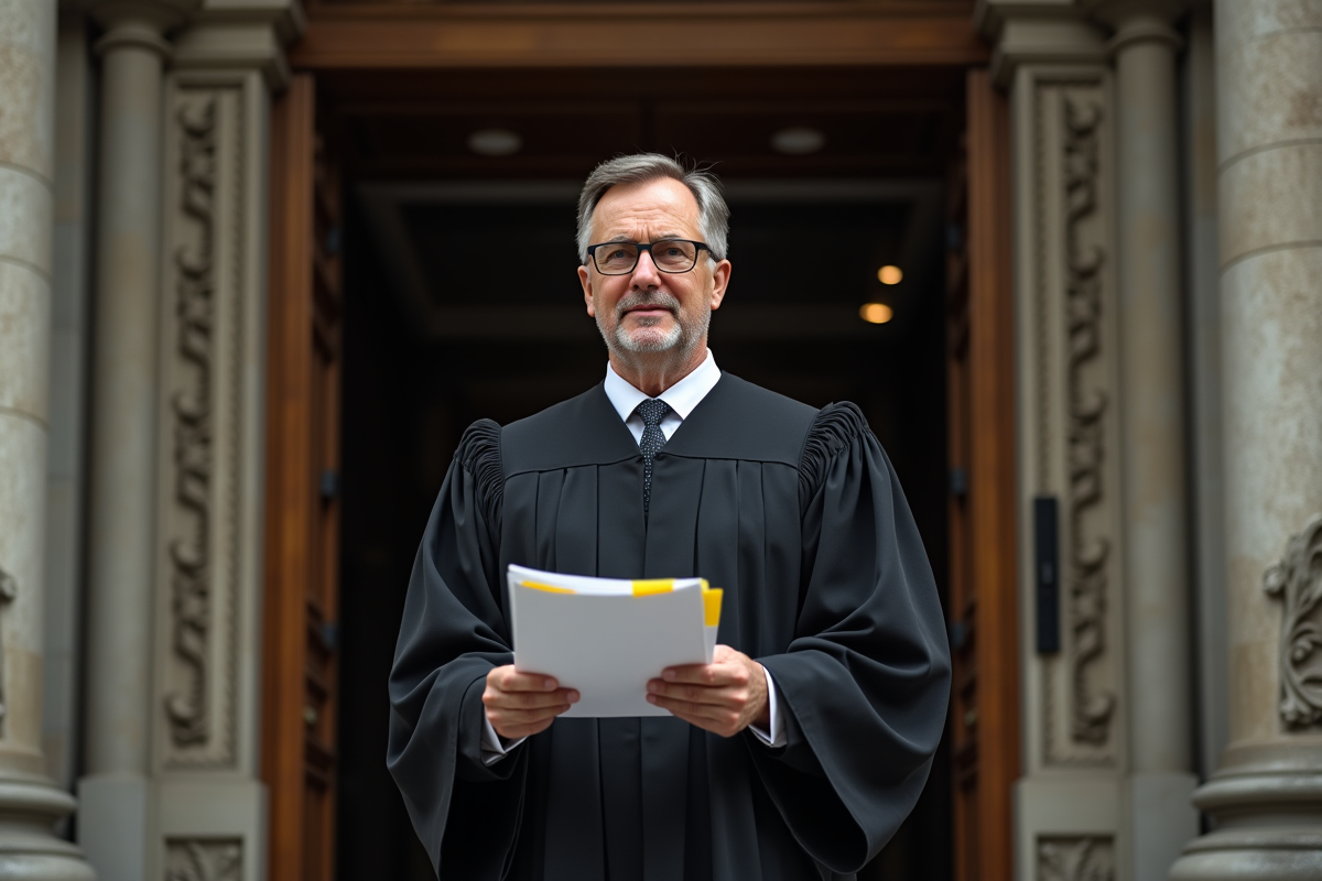 Juge homme en cour de justice