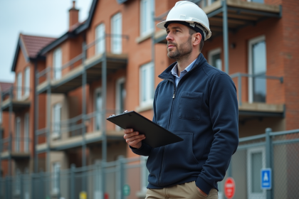 Ouvrier en chantier de construction résidentielle