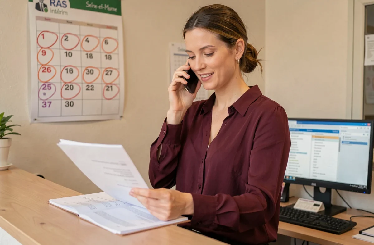 Coordinatrice R.A.S Intérim gérant des missions courtes par téléphone dans une agence en Seine-et-Marne
